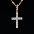 Diamond Cross Clip On Pendant in Yellow Gold