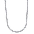 Micro Diamond Prong Moissanite Cuban Chain in Sterling Silver - 6MM
