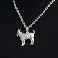 Simple Goat Pendant in White Gold