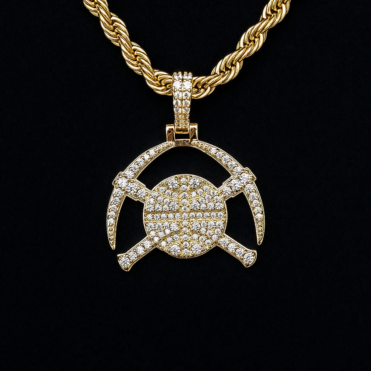 Denver Nuggets Official NBA Micro Logo Pendant in Yellow Gold