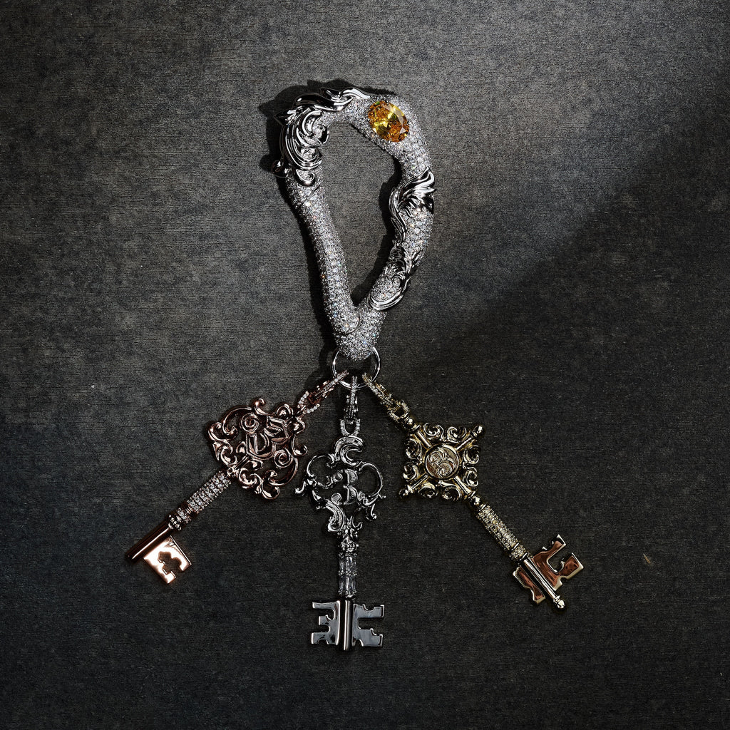 GLD X Bloody Osiris Moissanite Key Clip On in Rose Gold Vermeil