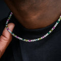 Multicolor Mixed Oval Cut Tennis Chain- 3mm