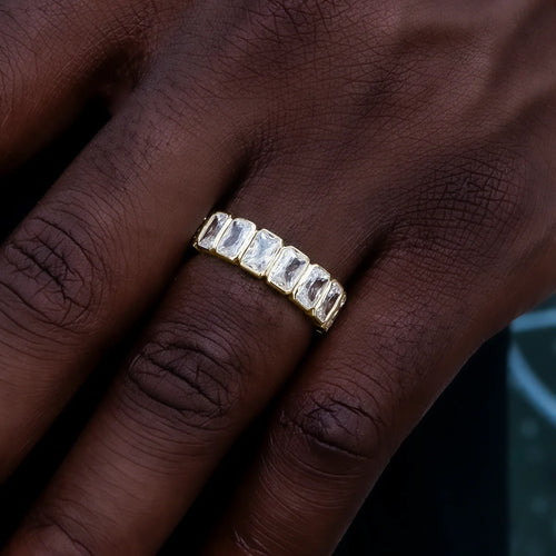 Baguette Bezel Ring in Yellow Gold Vermeil