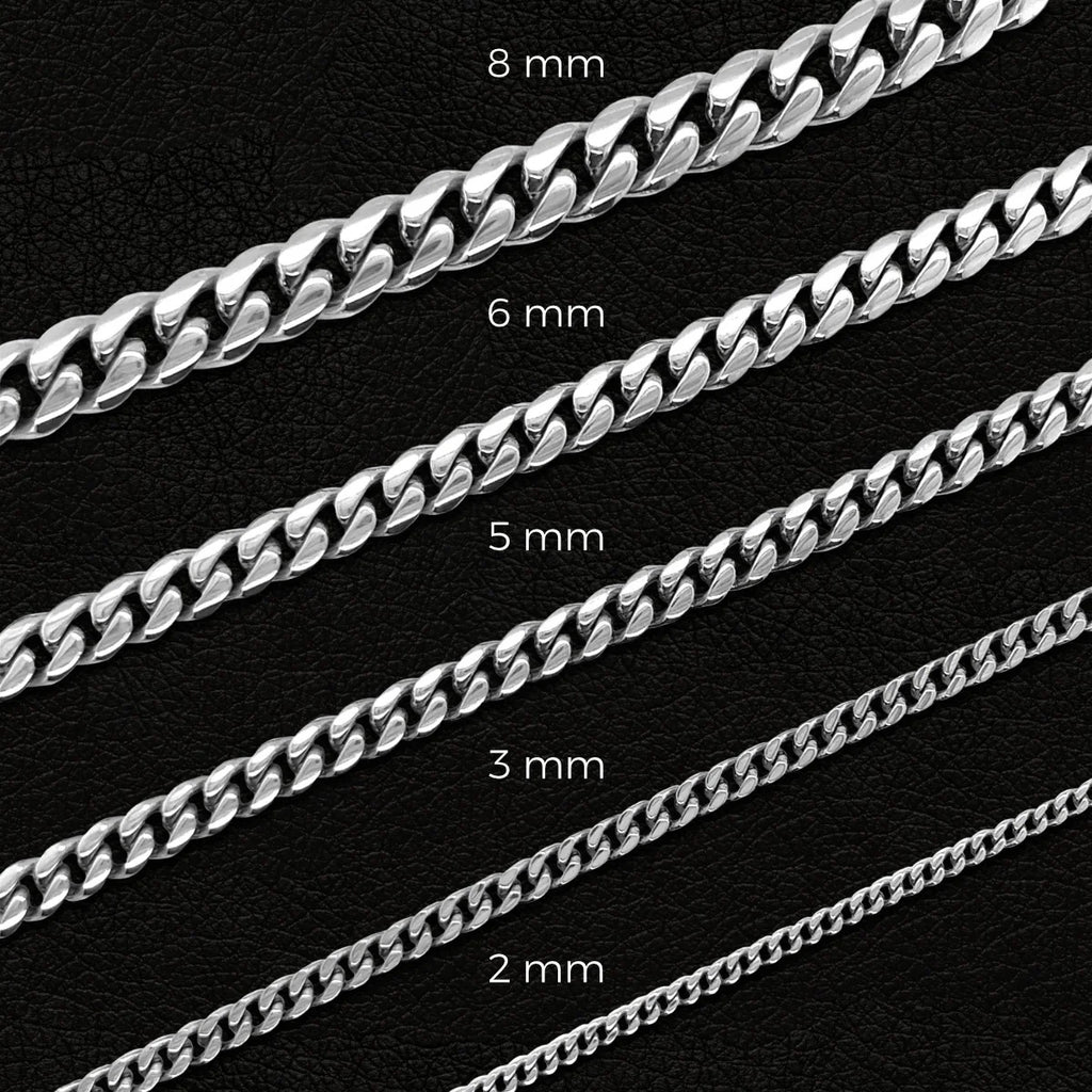 Micro Cuban Chain in White Gold- 3mm