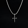 Nail Cross Pendant in White Gold