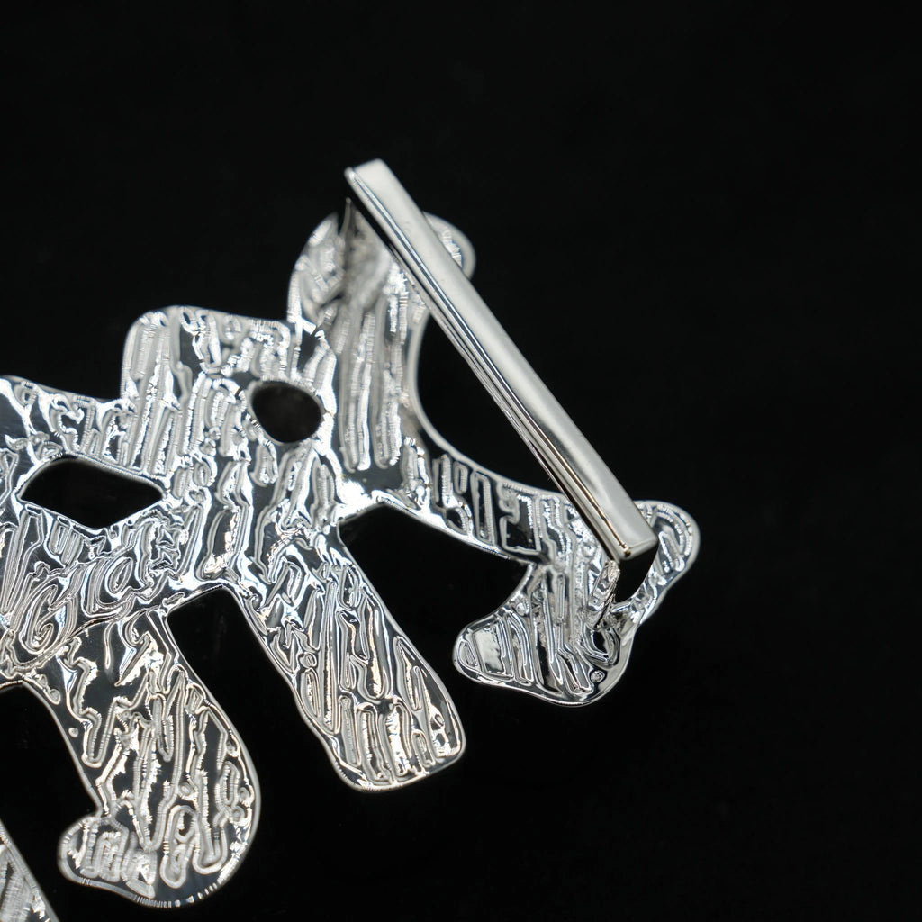 GLD X Bloody Osiris Moissanite MFM Belt Buckle Pendant in White Gold