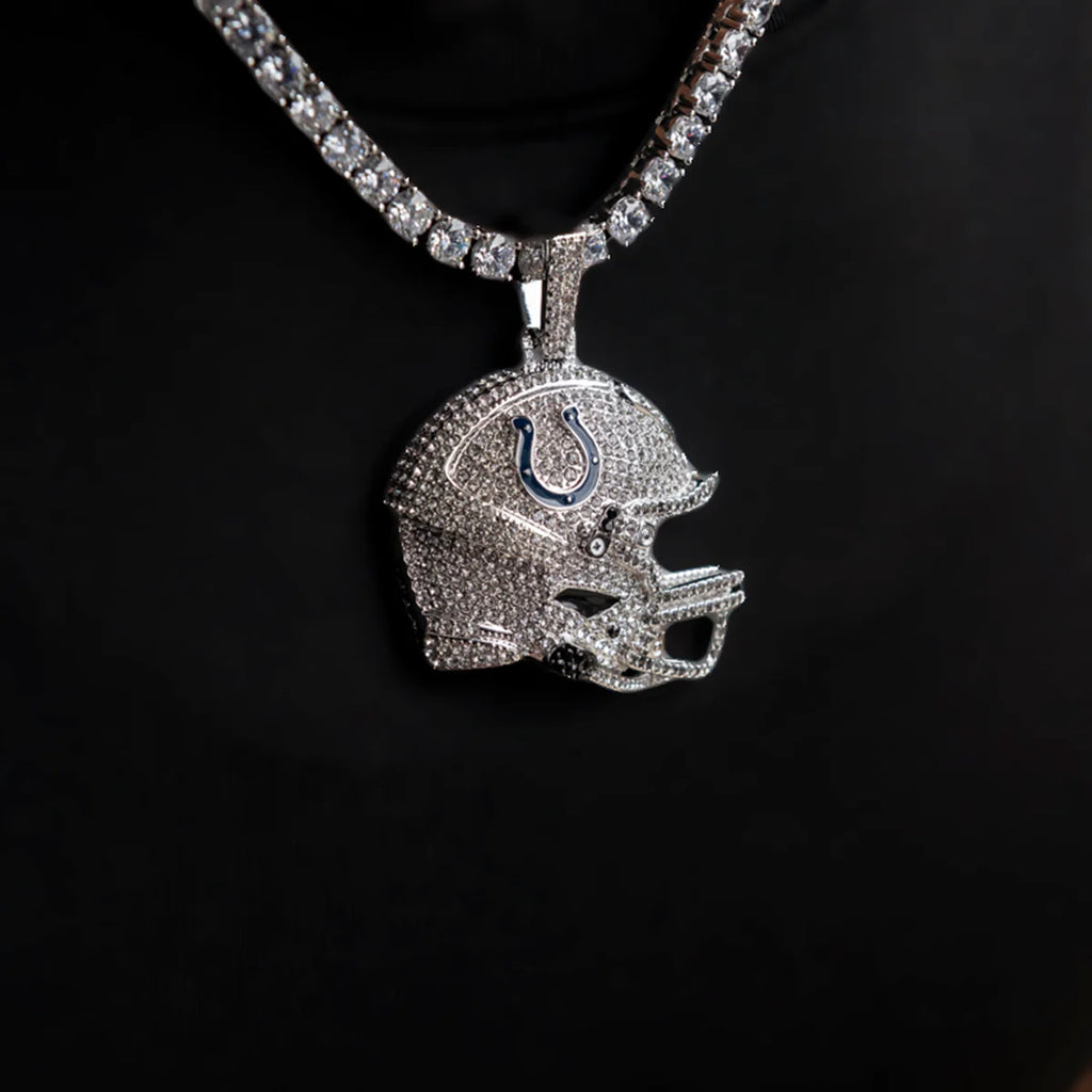 2025 Indianapolis Colts Team Helmet Pendant - White Gold