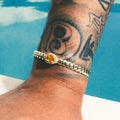 Iced Canary Oval Cuff Bracelet in Yellow Gold - 3mm