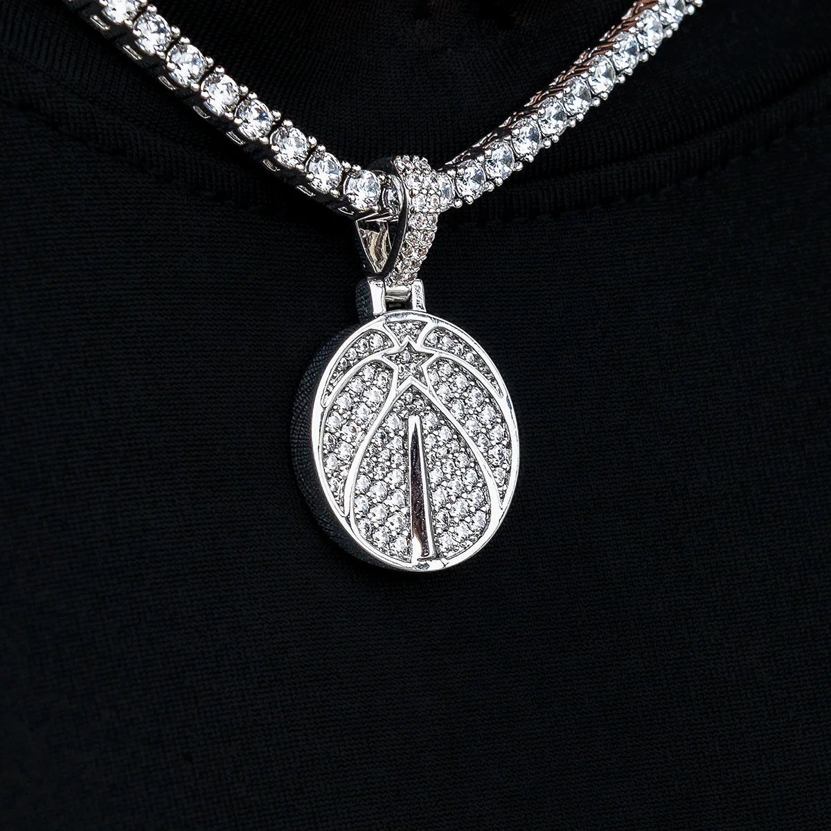Washington Wizards Official NBA Micro Logo Pendant in White Gold
