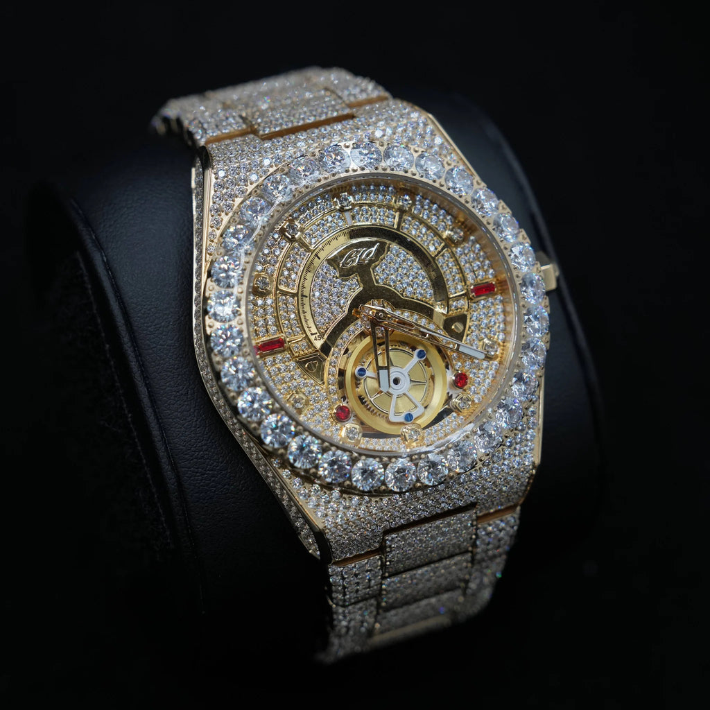 42MM Fully Iced Ruby Accent Alpha Era® in Gold